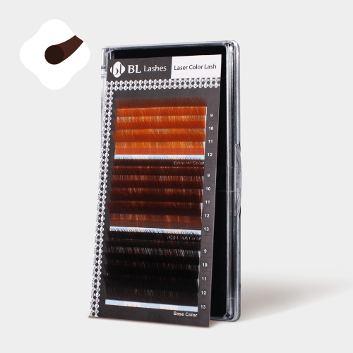 BL Lashes 비엘래쉬 컬러 레이저래쉬 멀티브라운 14줄