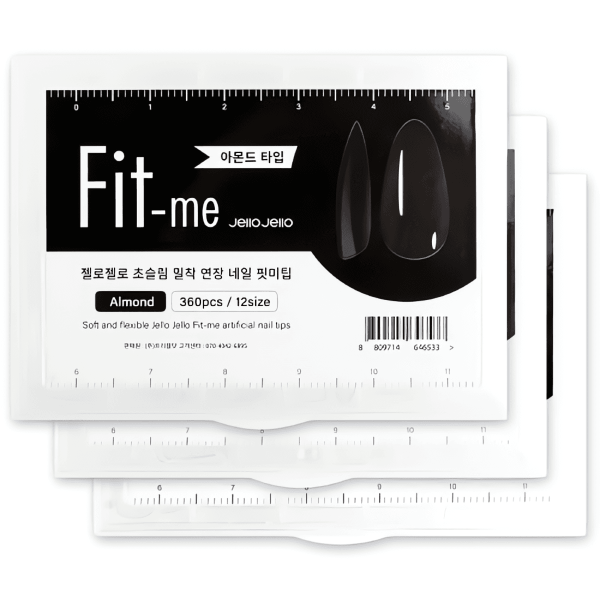 젤로젤로 핏미팁 초슬림 밀착 네일 연장팁 3종 360개입