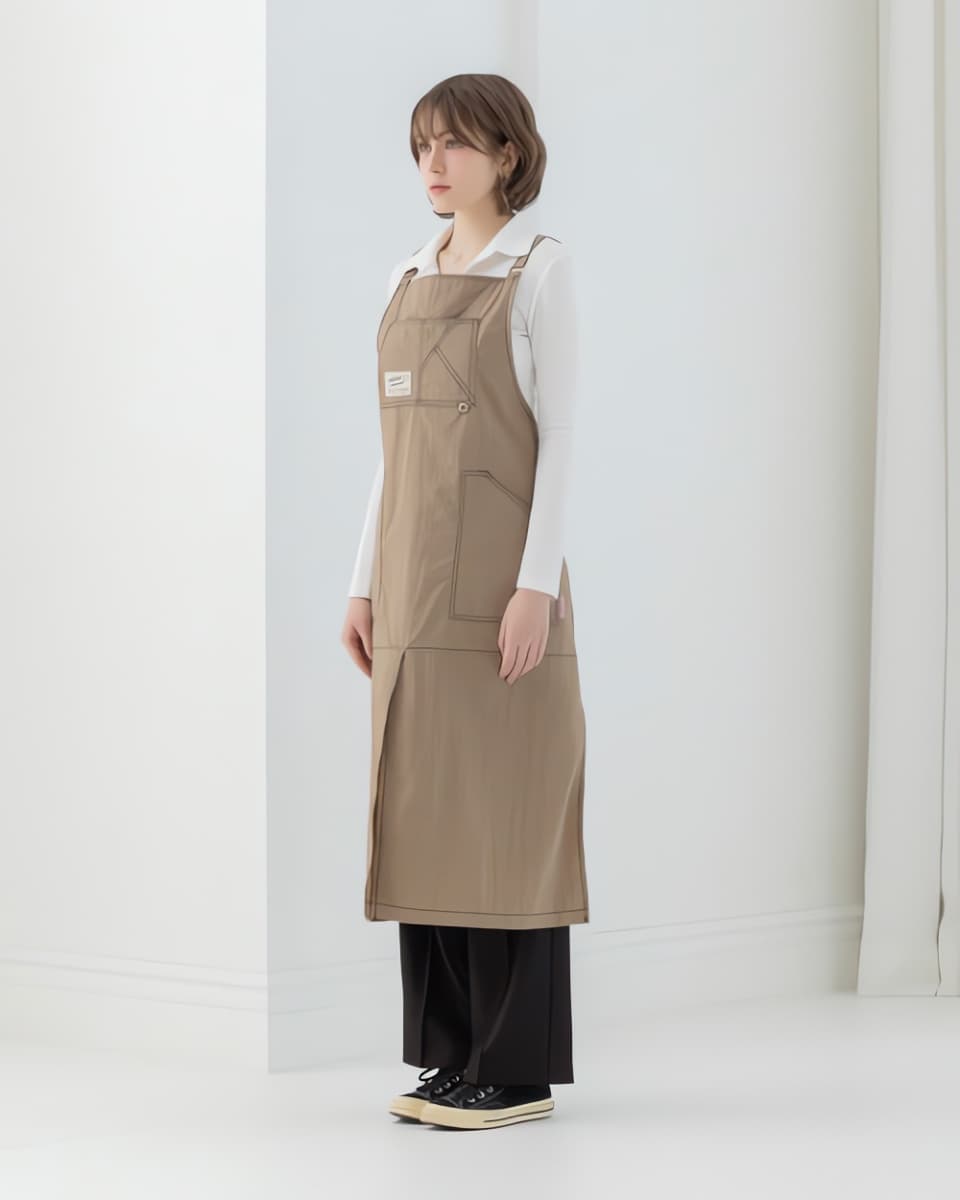 (UNISEX)포켓 스티치 POCKET STITCH APRON [CAMEL BEIGE]