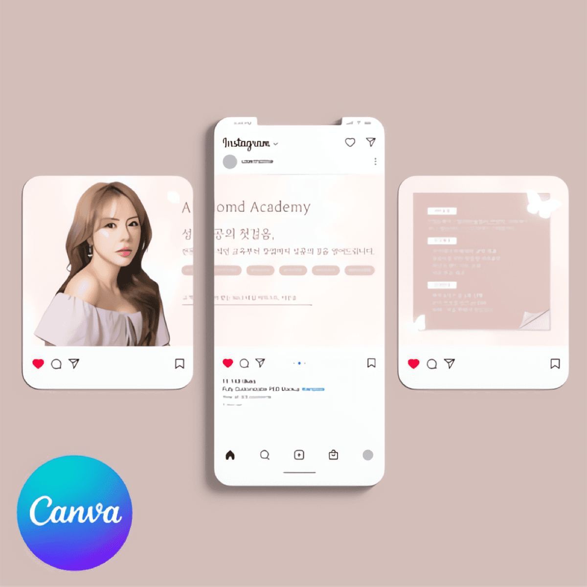 [캔바] 인스타그램 상단 세컷 고정 피드 프로필 배너 - 코튼캔디