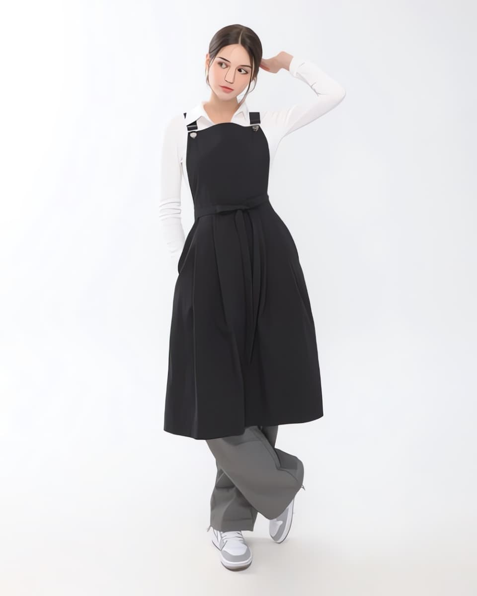 멜빵 원피스 SUSPENDER ONEPIECE [블랙]