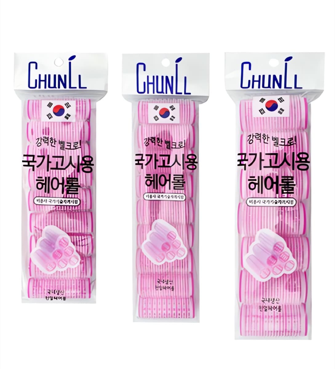 천일 구르프 국가고시 시험용 헤어롤 찍찍이 롤 대 중 소