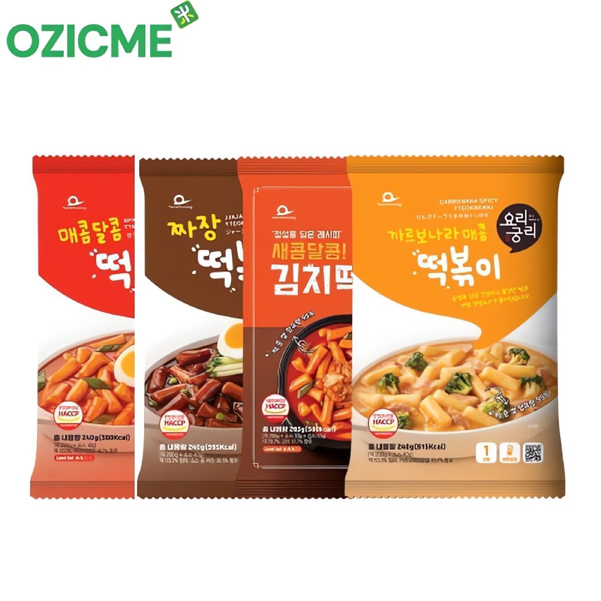 (오직미)밀키트 떡볶이 매콤달콤/짜장/까르보나라/김치 4종 1인분 240g 샘초롱 요리궁리