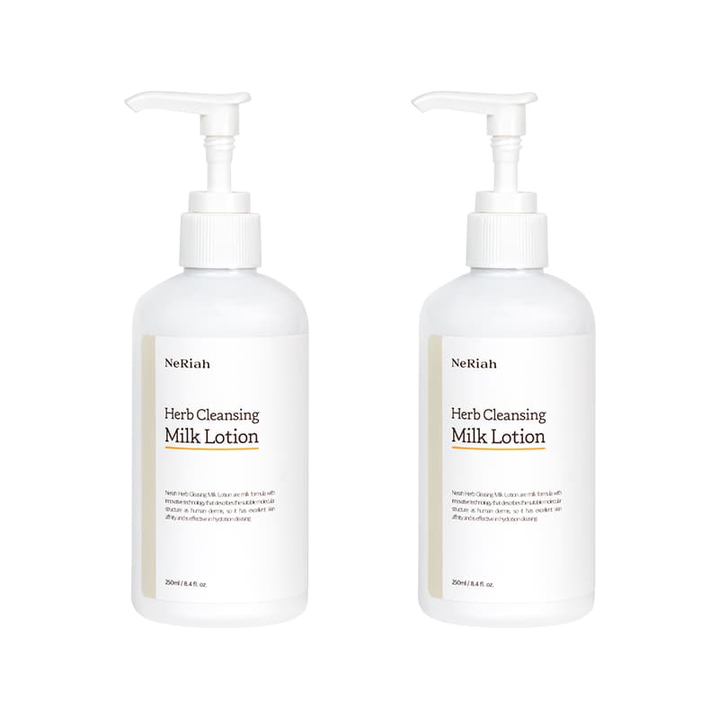 네리아 허브 클렌징 밀크 로션 250ml 1+1 피부과 밀크클렌저 에스테틱 클렌져 순한 클린징로션