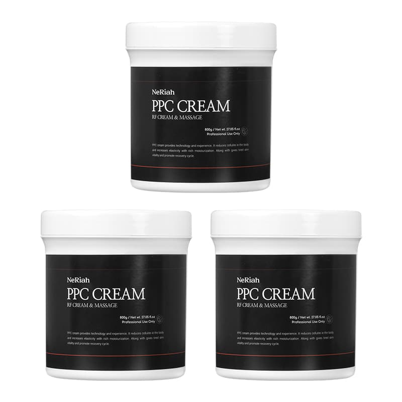 네리아 셀룰라이트 PPC 크림 800g 3개묶음 고주파 발열 뱃살 버닝 마사지젤 바디 슬리밍 고주파크림 마사지