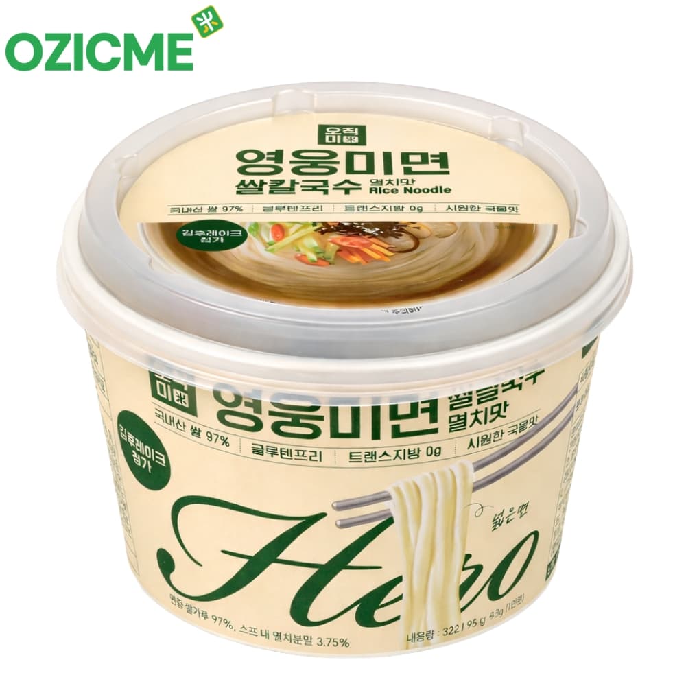 오직미 영웅미면 쌀칼국수 6개입 1박스 멸치맛/김치맛 이미지 2