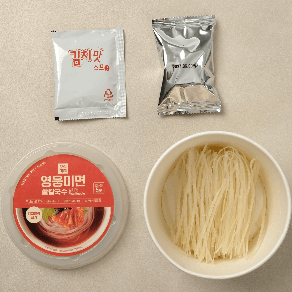 오직미 영웅미면 쌀칼국수 6개입 1박스 멸치맛/김치맛 이미지 4