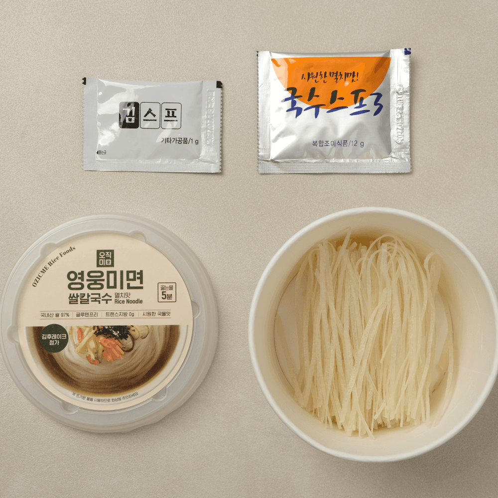 오직미 영웅미면 쌀칼국수 6개입 1박스 멸치맛/김치맛 이미지 5