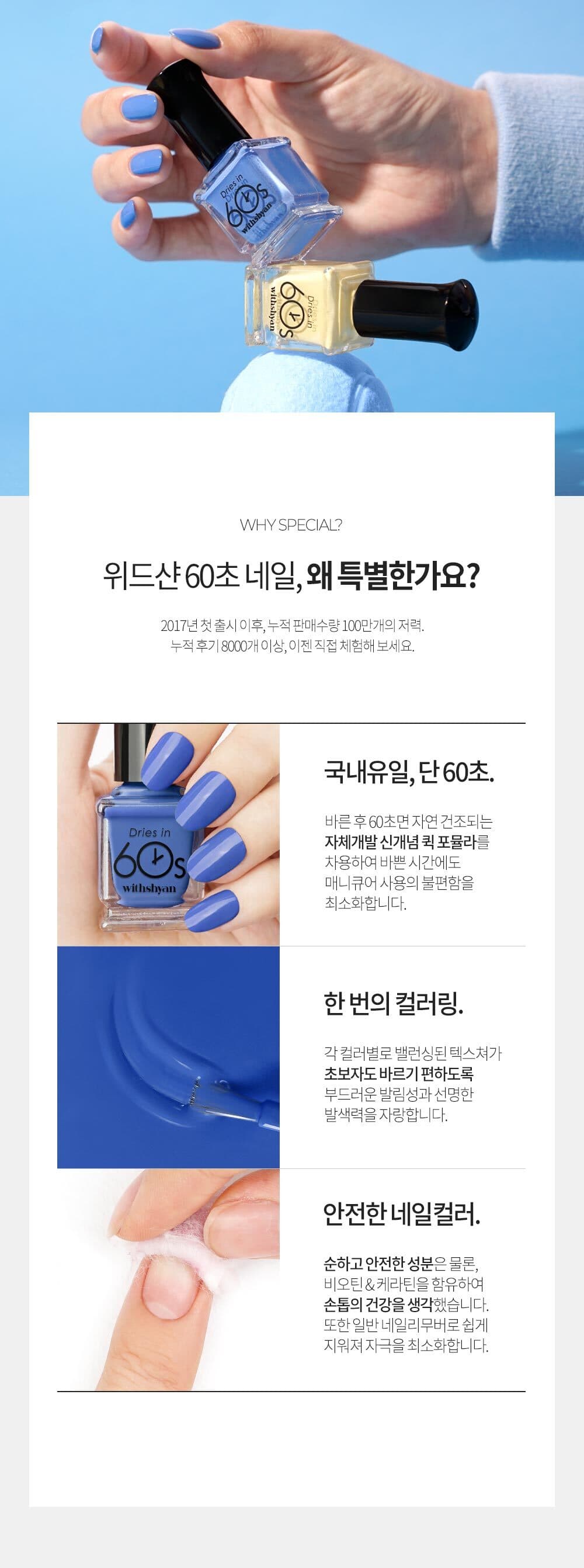 위드샨 60초 네일 매니큐어 | 유광 라인