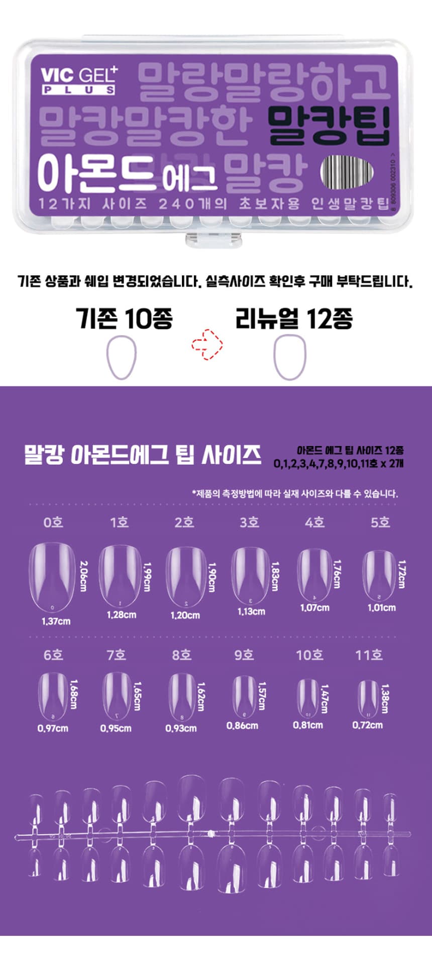 빅젤플러스 말캉팁 네일팁 연장팁 아몬드에그