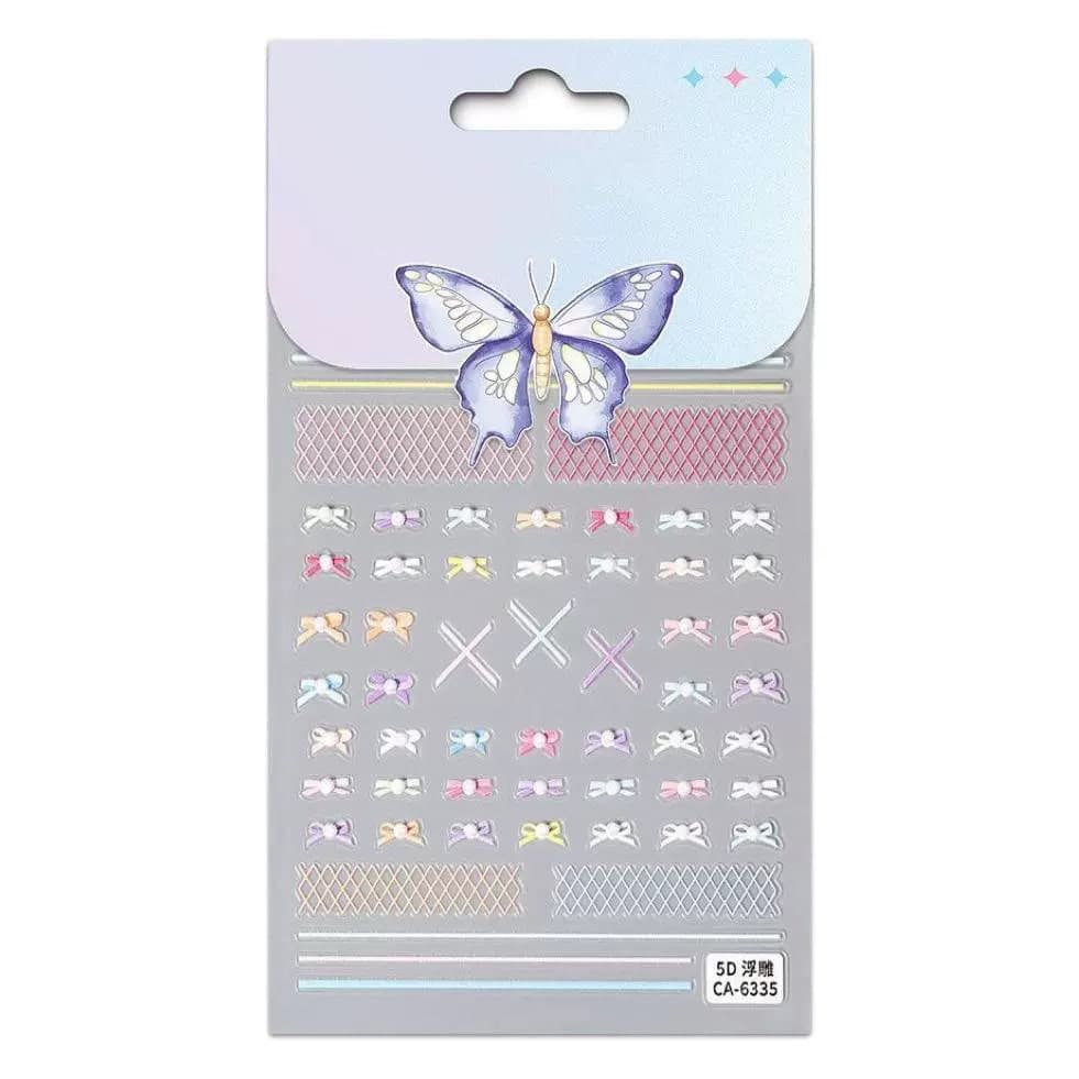진주 리본 네일아트 엠보 스티커 3종 상세 이미지 5