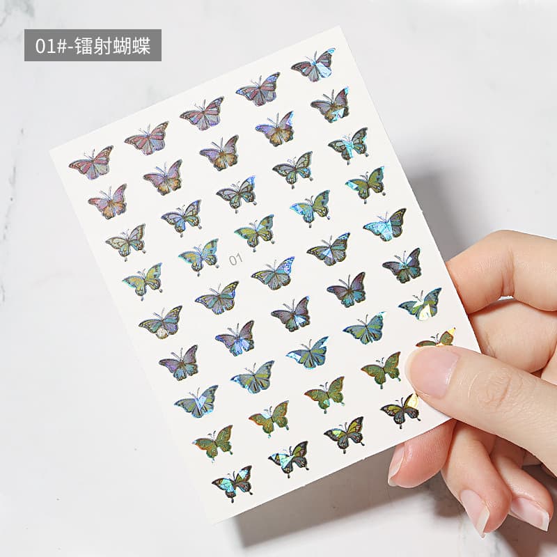 나비네일 나비스티커 홀로그램 자개 네일재료 10종 상세 이미지 2