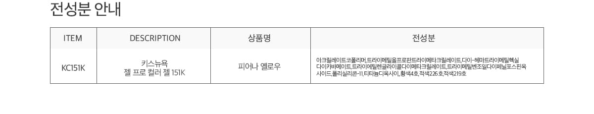 키스뉴욕 피어나 옐로우 KC151K 상세 이미지 12