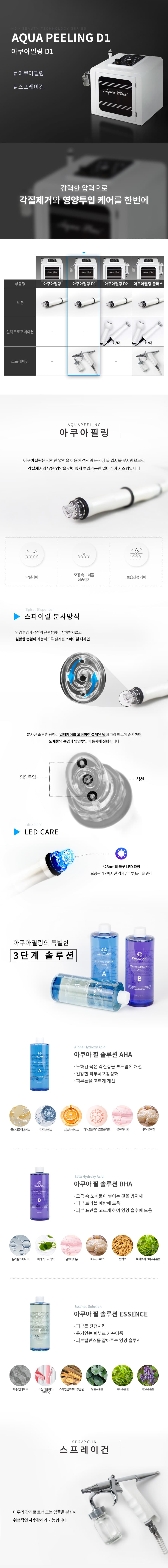아쿠아 필링 D1 워터 피부 필링기 관리기 미용기기 각질 상세 이미지 1