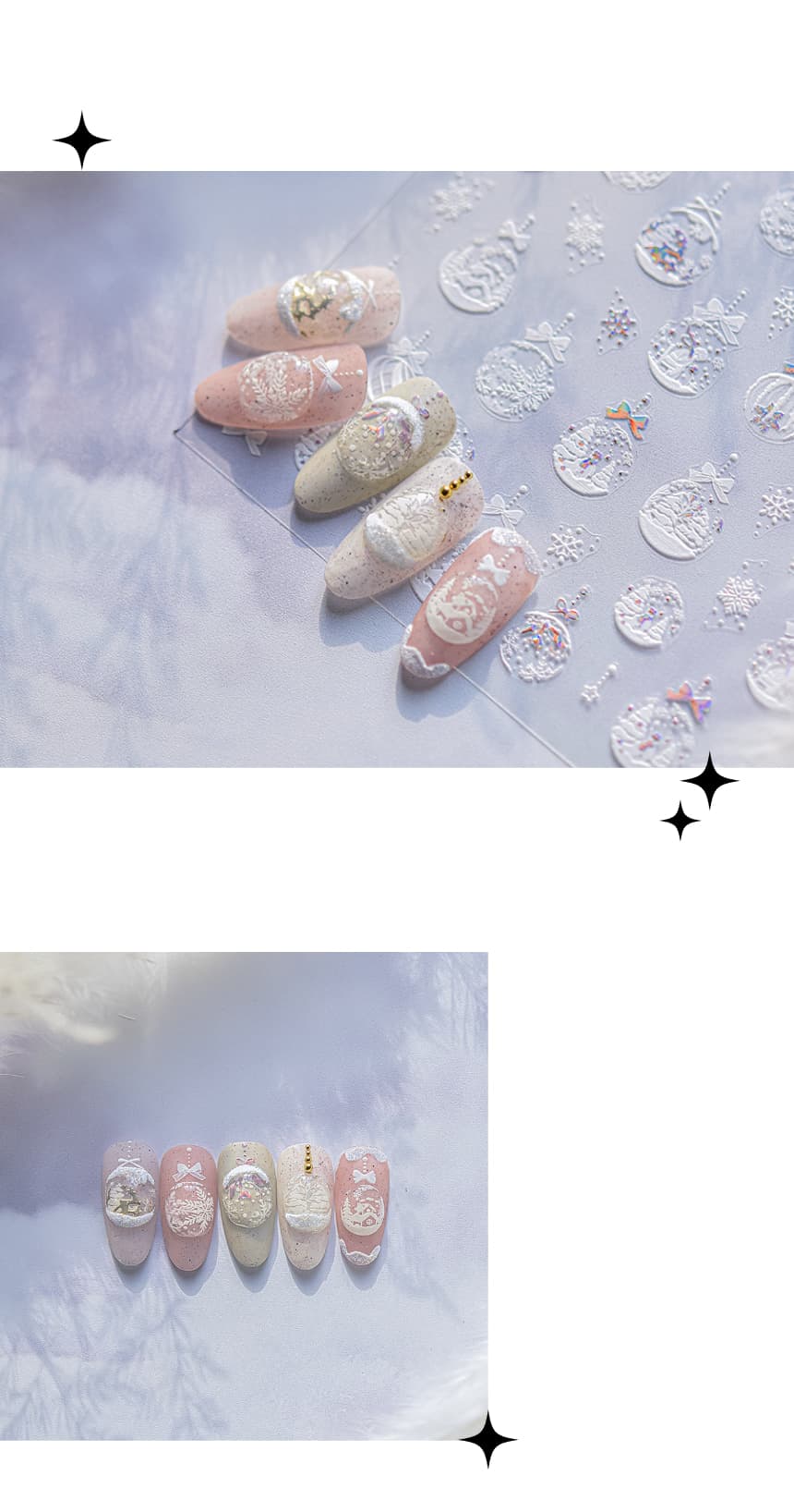 겨울 오너먼트 스노우볼 네일스티커 상세 이미지 2