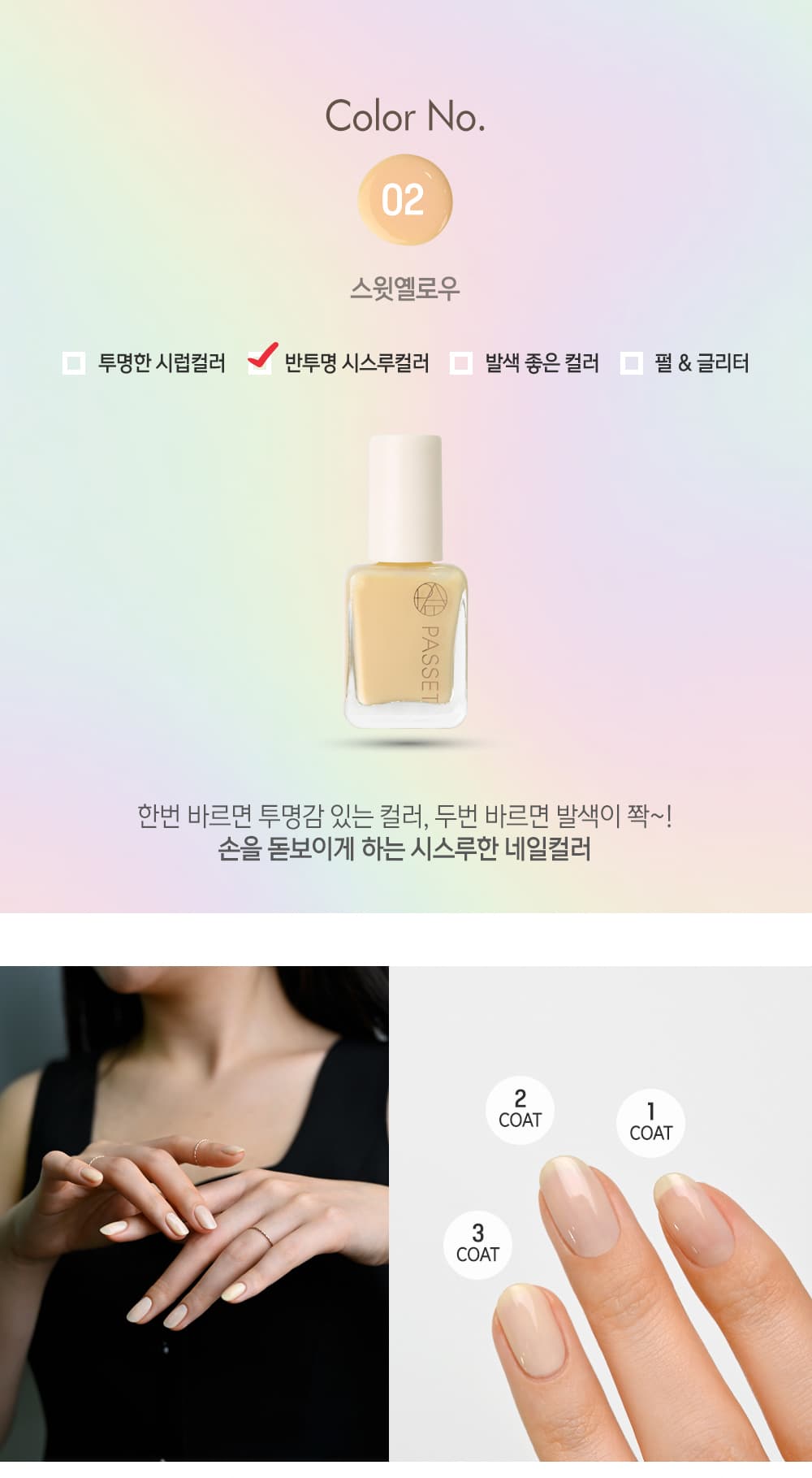 파셋 셀럽 매니큐어 네일폴리쉬 02 스윗옐로우 7ml (컬러) 상세 이미지 2