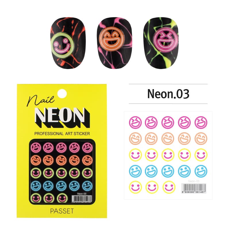 파셋 네일스티커 네온아트 Neon-03 스마일 상세 이미지 1