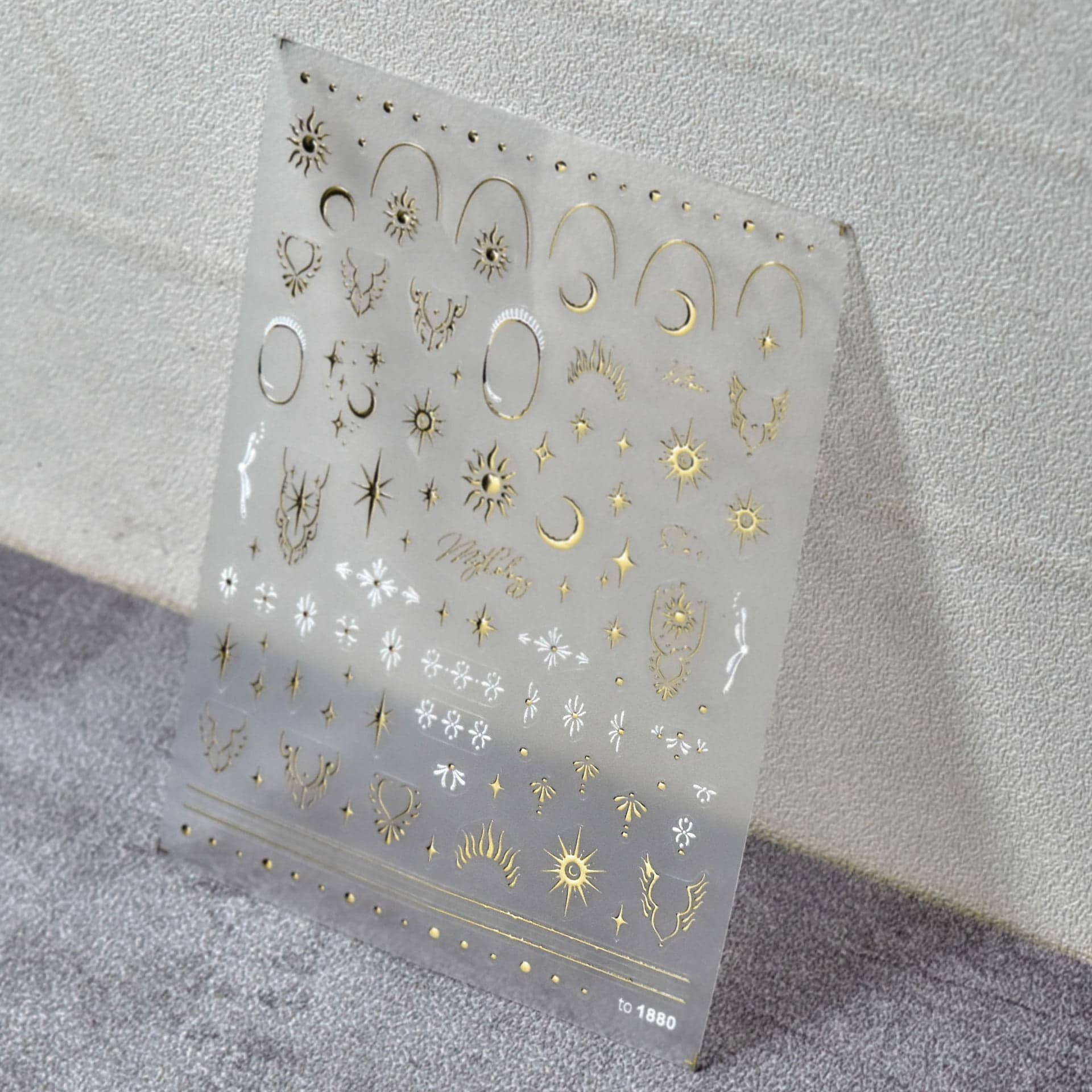 에스닉 네일스티커 달 별빛 보헤미안 태양 문양 금박 상세 이미지 7