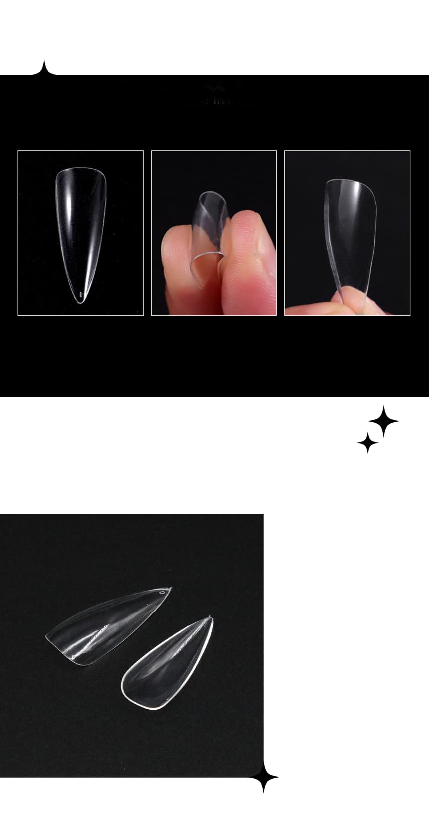 네일아트 네일팁 리필팁 스틸레토 클리어 50개입 상세 이미지 3