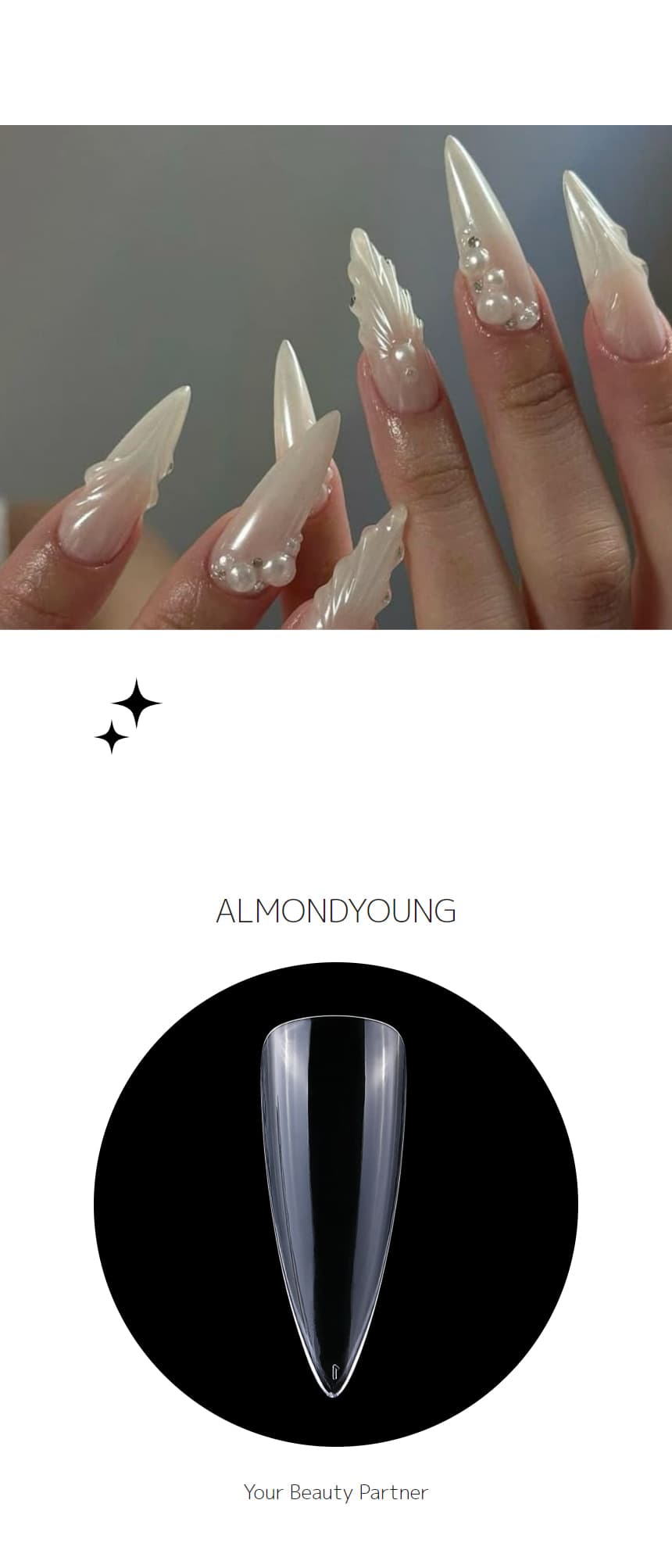네일아트 네일팁 리필팁 스틸레토 클리어 50개입 상세 이미지 5