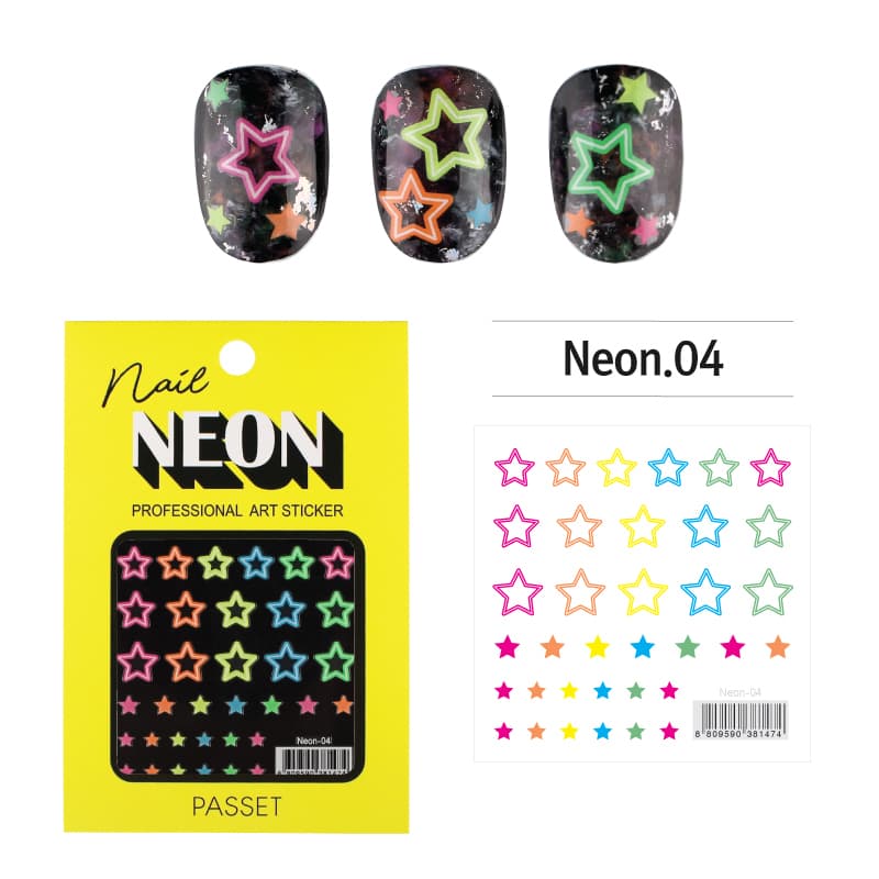 파셋 네일스티커 네온아트 Neon-04 별,스타 상세 이미지 1