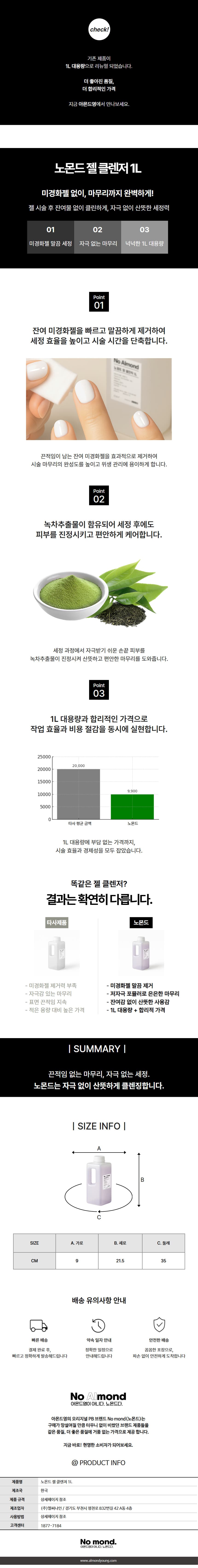 노몬드 네일 젤 클렌저 1L 상세 이미지 1