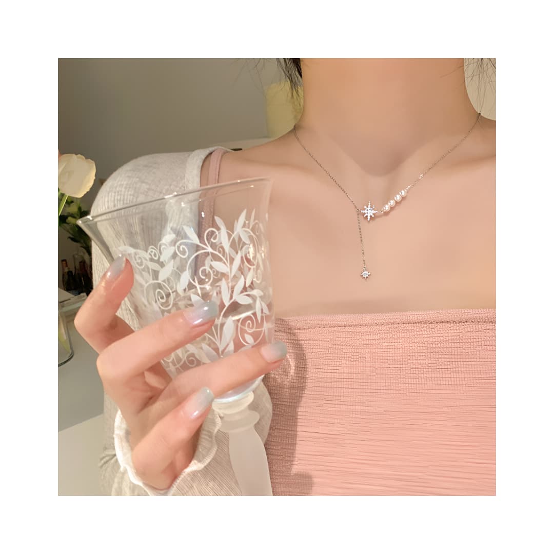 미니 트윙클 펄 드롭 목걸이 상세 이미지 2