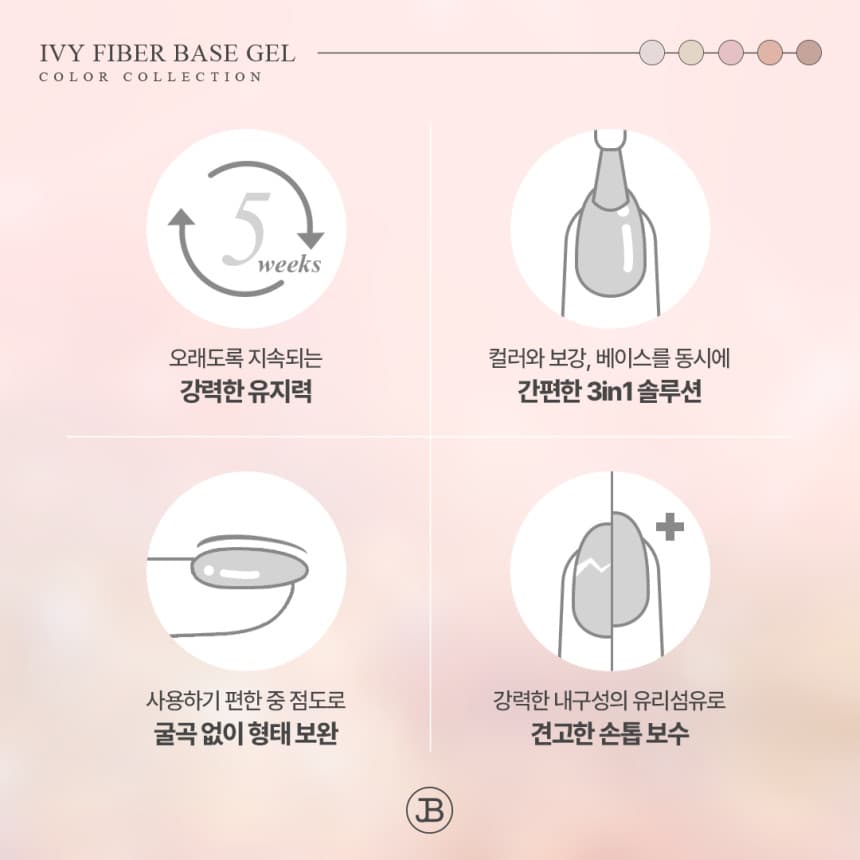 그라시아 진비 화이바 컬러 베이스젤 5종 세트 상세 이미지 6