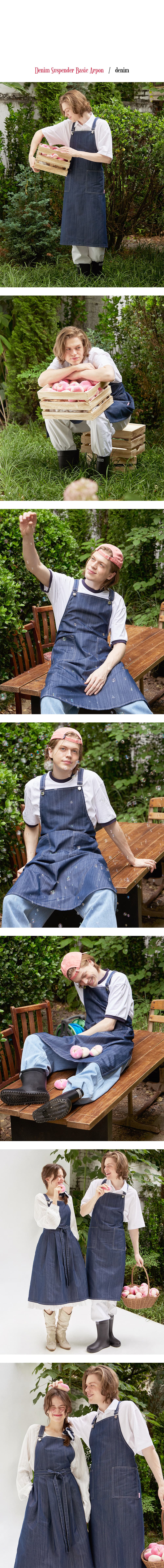 (UNISEX)데님 멜빵 베이직 DENIM SUSPENDER BASIC APRON 상세 이미지 2