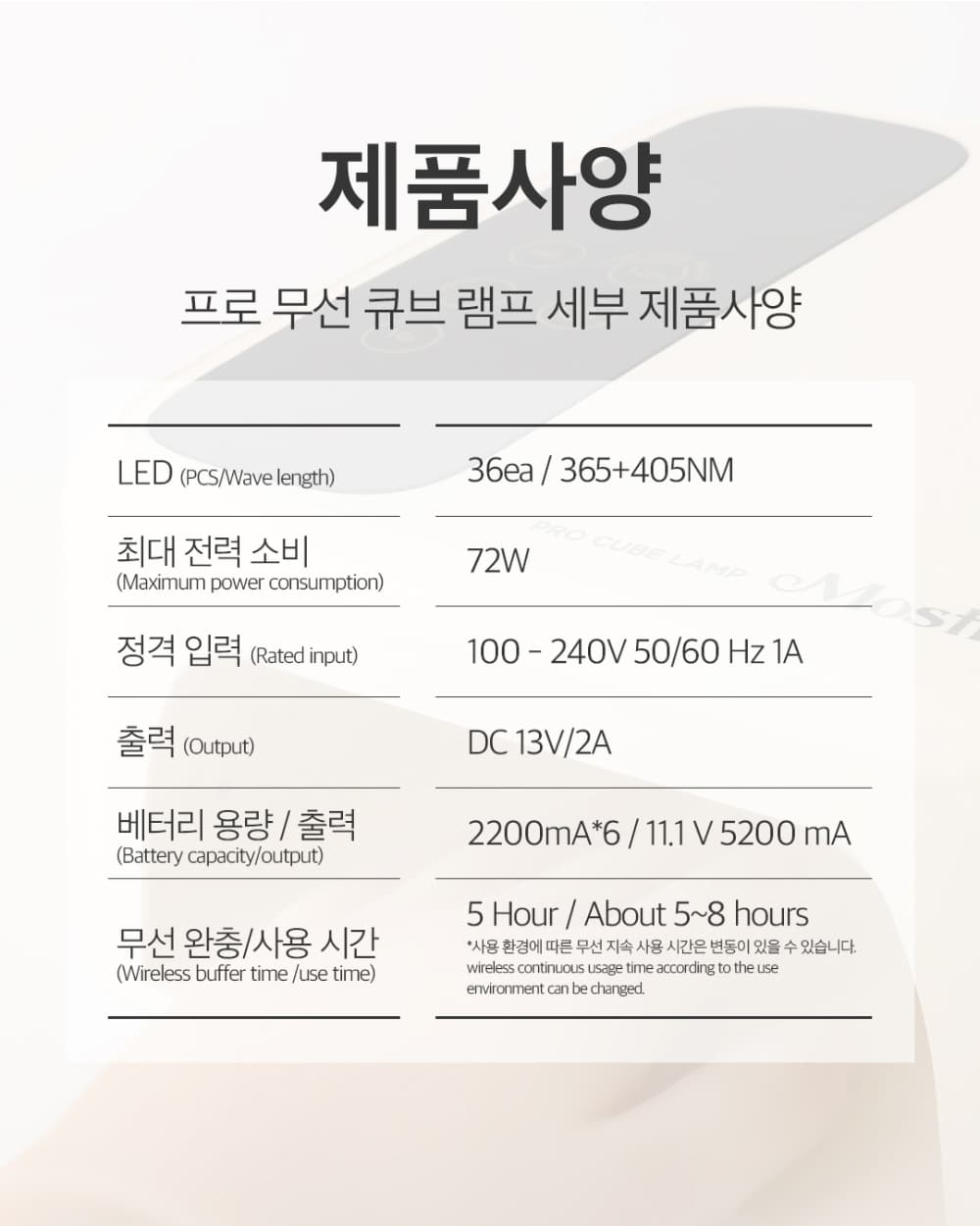 모스티브 프로 무선 큐브 램프 르베이지 상세 이미지 5