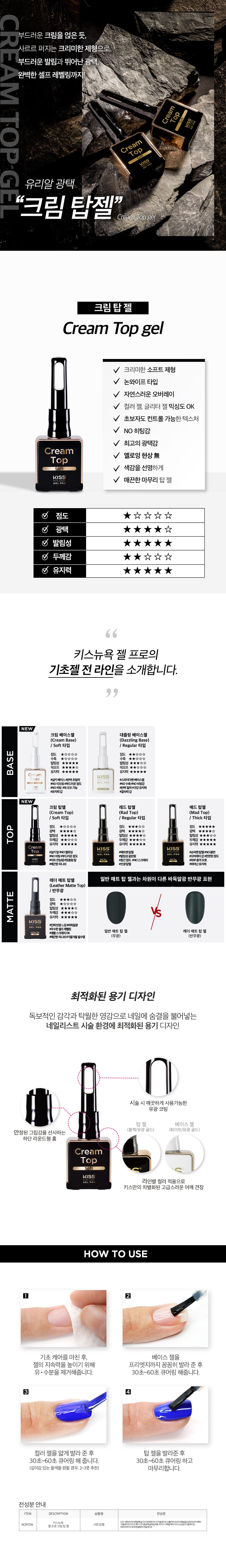 키스뉴욕 크림 탑 젤 KCRT01K 상세 이미지 1